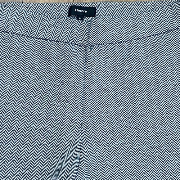 Theory Grey Knit Herringbone Skinny Pull on Pants Leggings sz M Wool blend - Picture 2 of 5